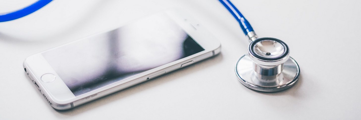 mobile phone near stethoscope